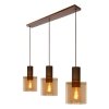 Lampa wisząca miedziana szklane bursztynowe klosze TOLEDO 74405/03/62 Lucide